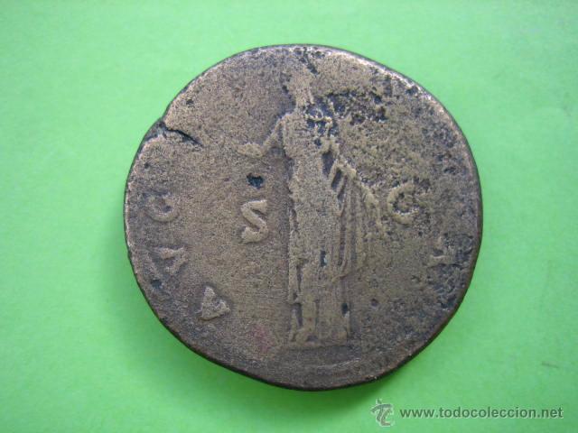 Monedas Imperio romano: SESTERCIO ROMANO DE Faustina Madre - Foto 2