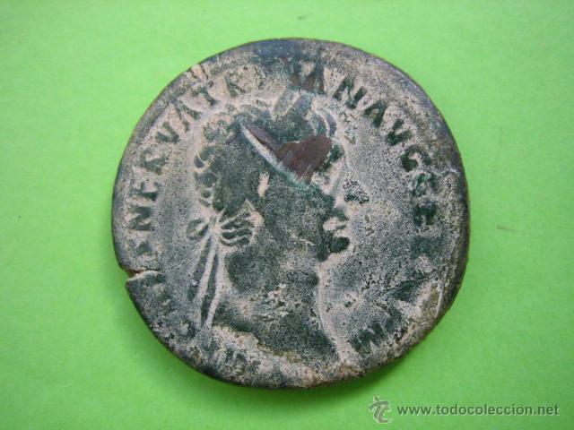 Monedas Imperio romano: SESTERCIO ROMANO DE Nerva Trajano - Foto 1