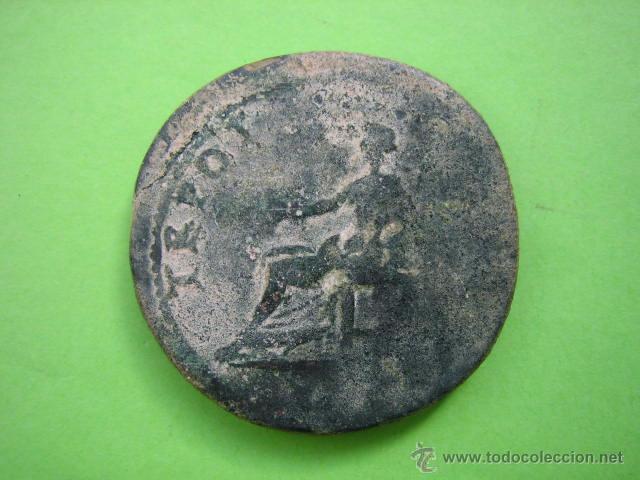 Monedas Imperio romano: SESTERCIO ROMANO DE Nerva Trajano - Foto 2