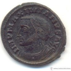 Monedas Imperio Romano: RARO Y BONITO FOLLIS DE MAXIMIANO HÉRCULES (286-305 D.C.) CECA DE LUGDUNUM LYON FRANCIA