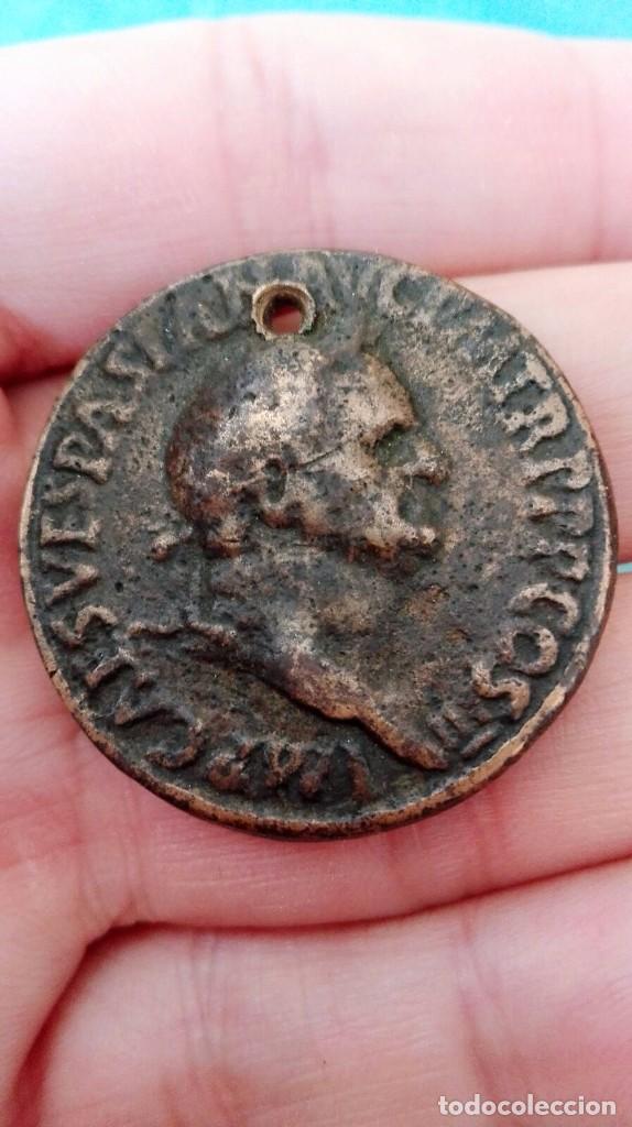 Moedas Imp&eacute;rio Romano: BARATO SESTERCIO DE VESPASIANO TIPO PADUANO SIGLO XVI-XIX AGUJERO. PESO: 18'8 GRAMOS.
