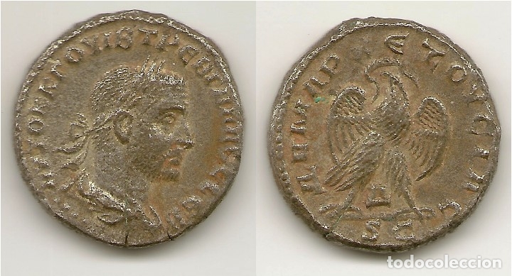 Monedas Imperio Romano: TREBONIANO GALO 251/253 A.C. UN TEDRADRACMA PARA ANTIOQU&Iacute;A NL360