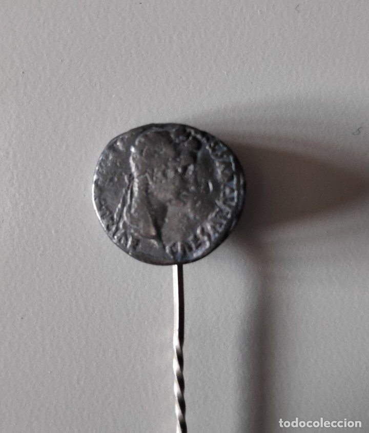 Monedas Imperio romano: Alfiler con denario de plata - Foto 2