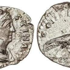Moedas Império Romano: DENARIO. 141 D.C. FAUSTINA MADRE. 3,14 GRS. AR. REVERSO CONSECRATIO PAVO REAL A DERECHA. EBC. Lote 189712240
