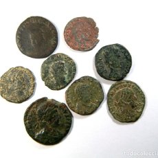 Monedas Imperio Romano: LOTE DE OCHO MONEDAS ROMANAS: CINCO BAJOS IMPERIOS, DOS ANTONINIANOS Y UN SEMI HISPANO-ROMANO
