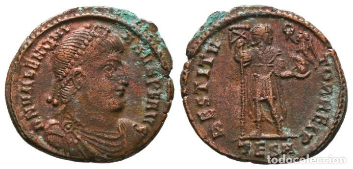 Moedas Imp&eacute;rio Romano: *** BONITO FOLLIS DE VALENTINIANO I. 364-367 DC. THESSALONICA (TESA). RESTITVTOR REIP ***