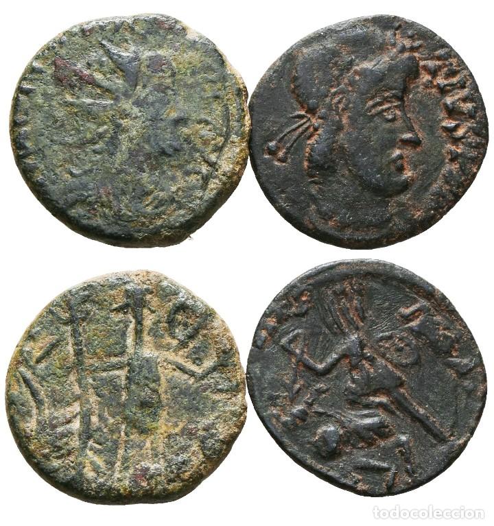 Moedas Imp&eacute;rio Romano: *** LOTE ANTONINIANO Y FOLLIS DE TETRICO II & CONSTANCIO. IMITACIONES DE PUEBLOS BARBAROS ***