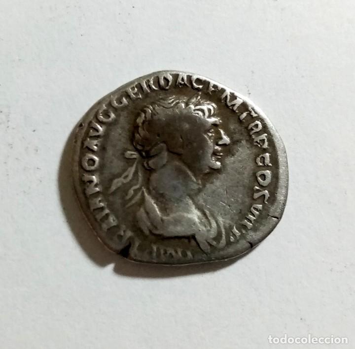 AUTENTICO DENARIO ROMANO DE PLATA AÑO 112/114 D.C. (Numismática - Periodo Antiguo - Roma Imperio)