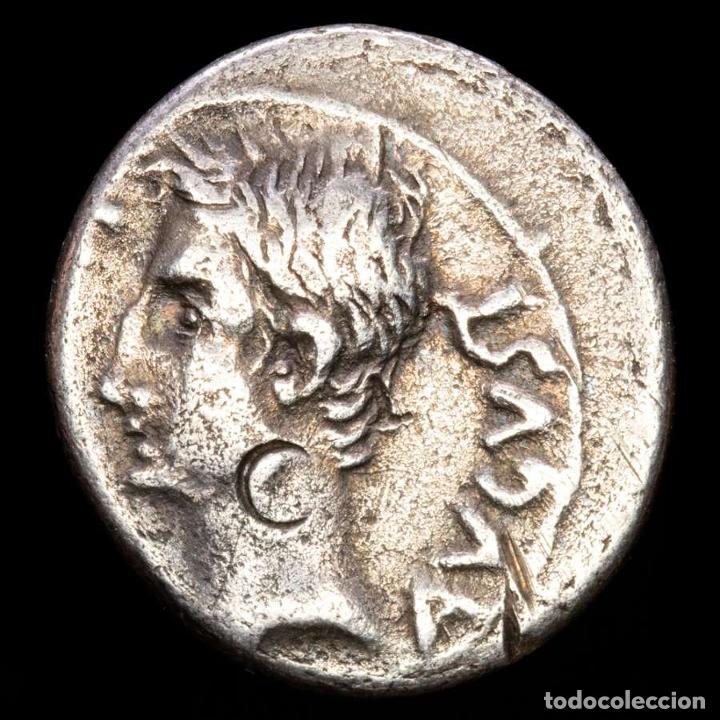 Monedas Imperio Romano: Augusto Denario MPI - P CARISIVS LEG PRO PR puertas de la ciudad. - Foto 2 - 304022693