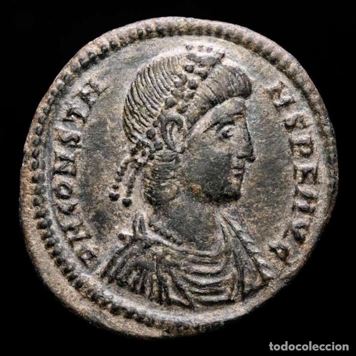CONSTANTE - MAIORINA - CIZICO 337-350 / EMPERADOR EN GALERA (3183) (Numismática - Periodo Antiguo - Roma Imperio)