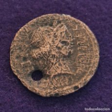 Monedas Imperio Romano: MONEDA ROMA. JULIO CESAR. FAMILIA JULIA. 46 AC. DENARIO FORRADO. CALICO 648. ORIGINAL.