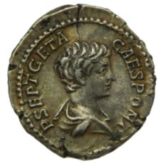 Monedas Imperio Romano: XS- GETA, CÉSAR CON SEPTIMIO SEVERO Y CARACALLA (198-209 DC) DENARIO EXCELENTE. Lote 365924121