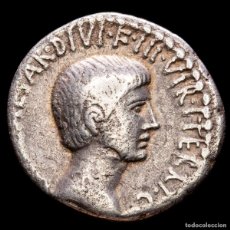 Monedas Imperio Romano: OCTAVIANO AUGUSTO 36 AC. DENARIO. TEMPLO EN HONOR A JULIO CESAR.. Lote 365971866