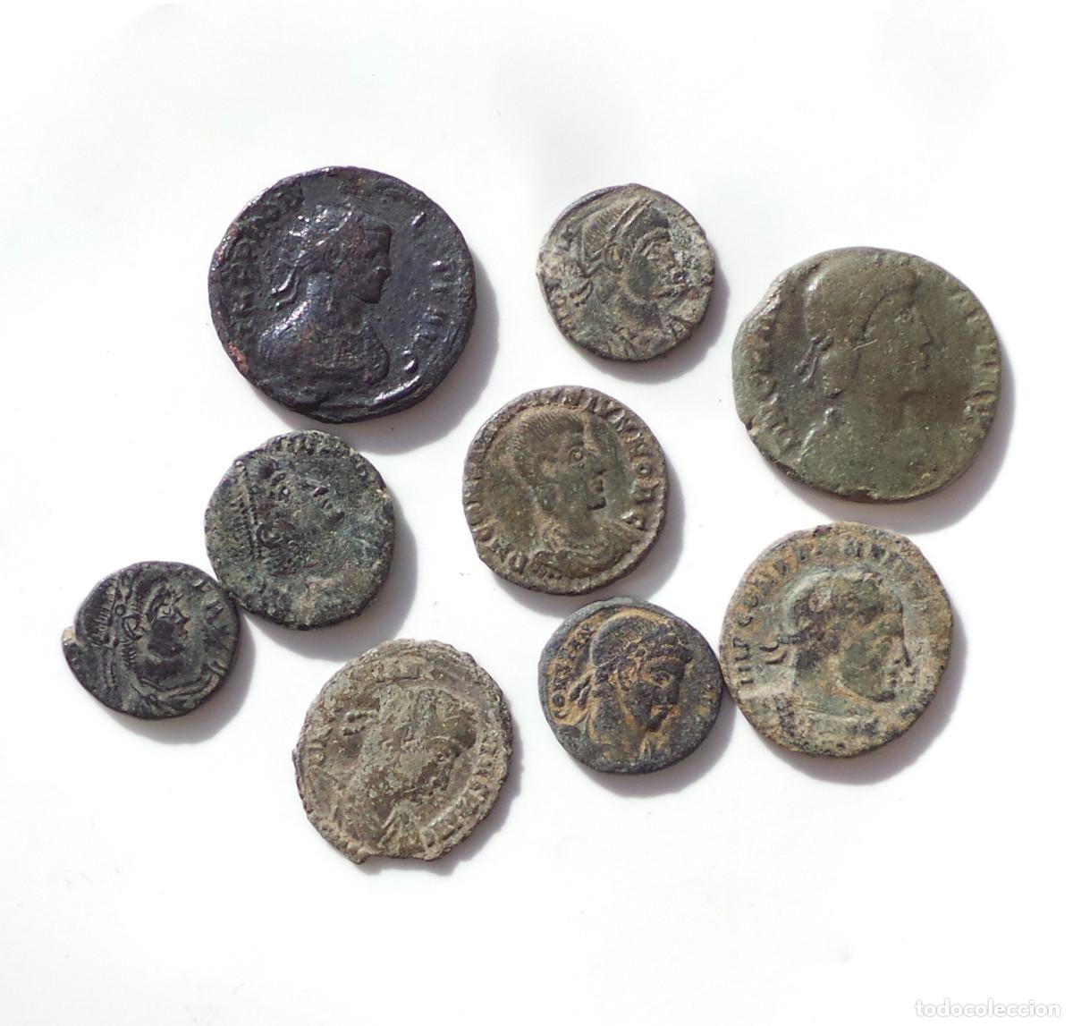Monedas Imperio romano: LOTE DE 9 MONEDAS ROMANAS. BAJO IMPERIO. - Foto 1