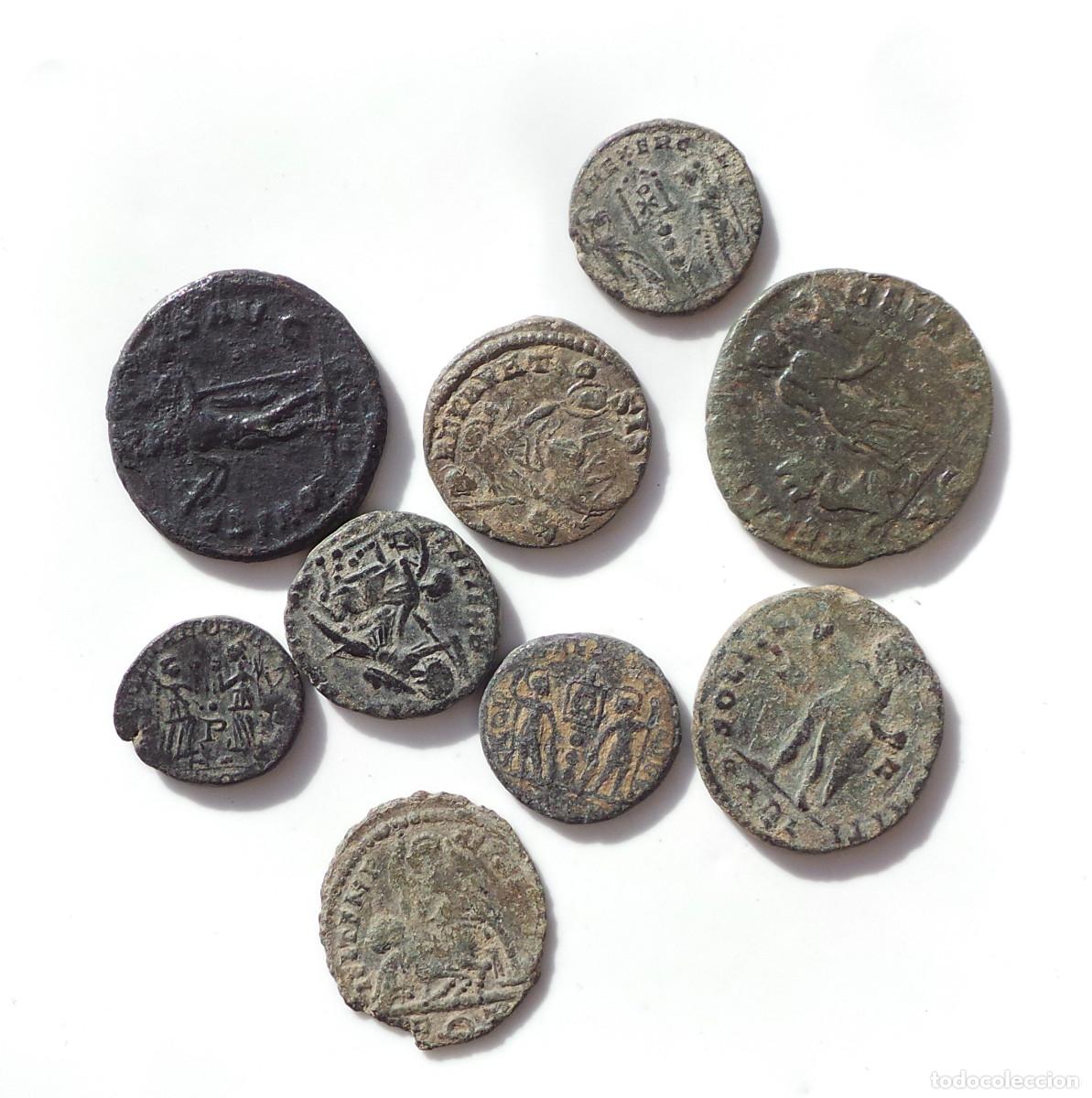 Monedas Imperio romano: LOTE DE 9 MONEDAS ROMANAS. BAJO IMPERIO. - Foto 2