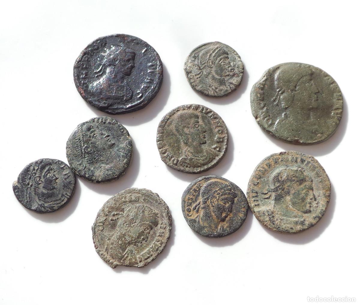 Monedas Imperio romano: LOTE DE 9 MONEDAS ROMANAS. BAJO IMPERIO. - Foto 3
