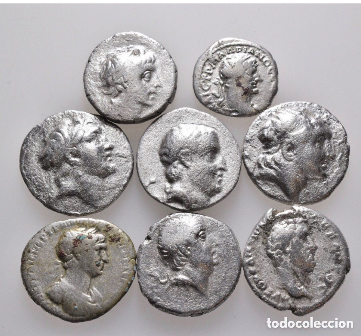 Monedas Imperio romano: Lote 8 Monedas Romanas A Id&eacute;ntificar plata Silver denarios - Foto 1