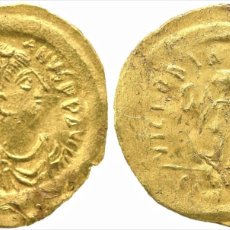Monedas Imperio Romano: JUSTINIAN I (527-565 AD) CONSTANTINOPLE IVSTINIANVS P P AVI ORO GOLD RARISIMA. Lote 395520584