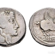 Monedas Imperio Romano: REPÚBLICA ROMANA DE TITIA. TITIUS QUINTUS. DENARIUS 94 A.C. PLATA MUY ESCASO RAR