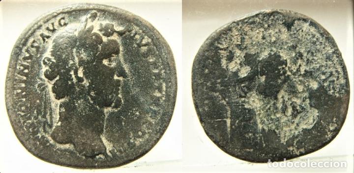 Monedas Imperio romano: MONEDA DEL EMPERADOR ANTONINO PIO SESTERCIO - Foto 1