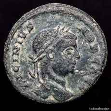 Monedas Imperio Romano: LICINIO II, CESAR, FOLLIS. ARLES. CAESARVM NOSTRORVM, VOT/V //QA