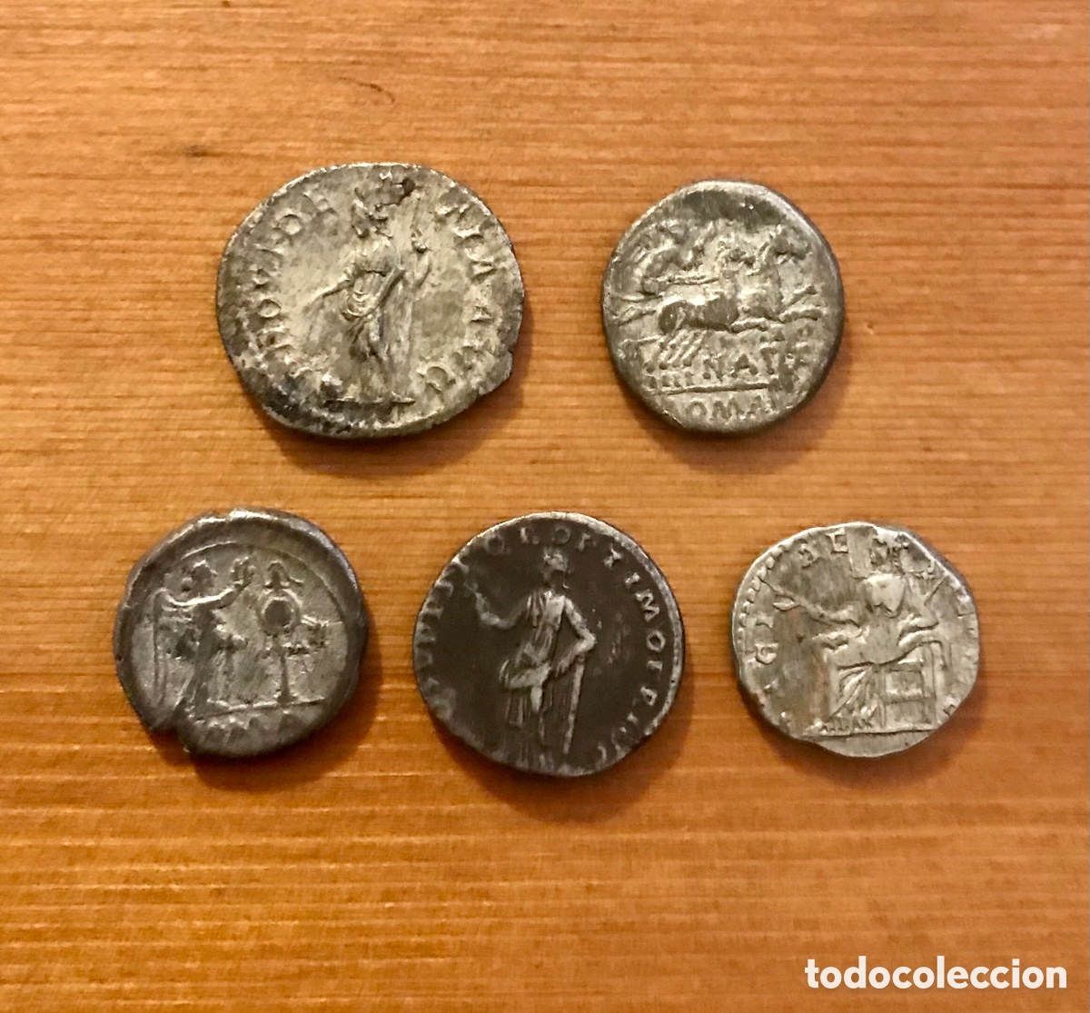 Monedas Imperio romano: Lote de 5 denarios de plata. EBC. - Foto 2