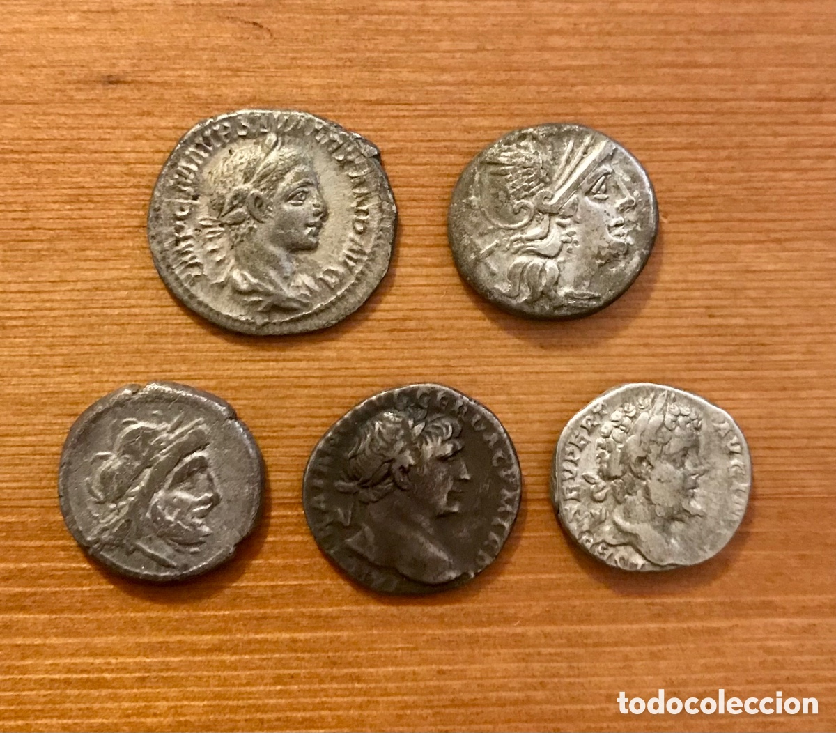 Monedas Imperio romano: Lote de 5 denarios de plata. EBC. - Foto 1