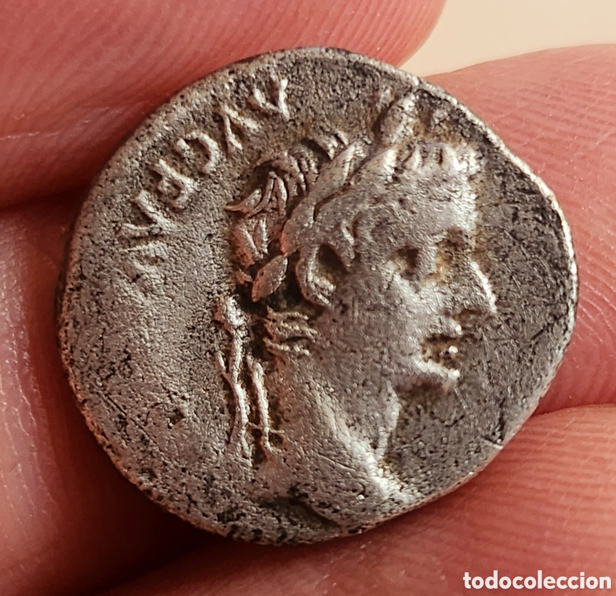 Monedas Imperio romano: Denario de Tiberio Pontif Maxim - Foto 5