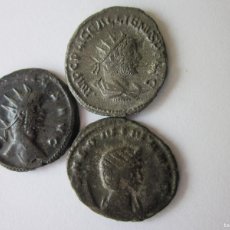 Monedas Imperio Romano: 3 ANTONINIANOS. GALIENO Y SALONINA.