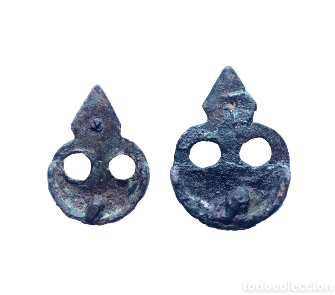 Monedas Imperio romano: PAR DE APLIQUES ROMANOS EN FORMA DE PELTA - Foto 2