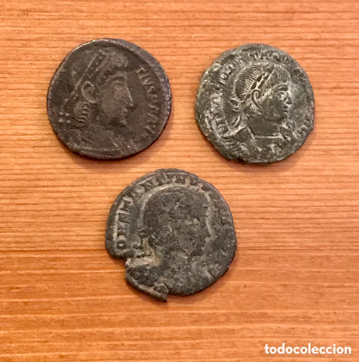 Monedas Imperio romano: Lote de 3 monedas romanas. Constantino. MBC+ - Foto 1
