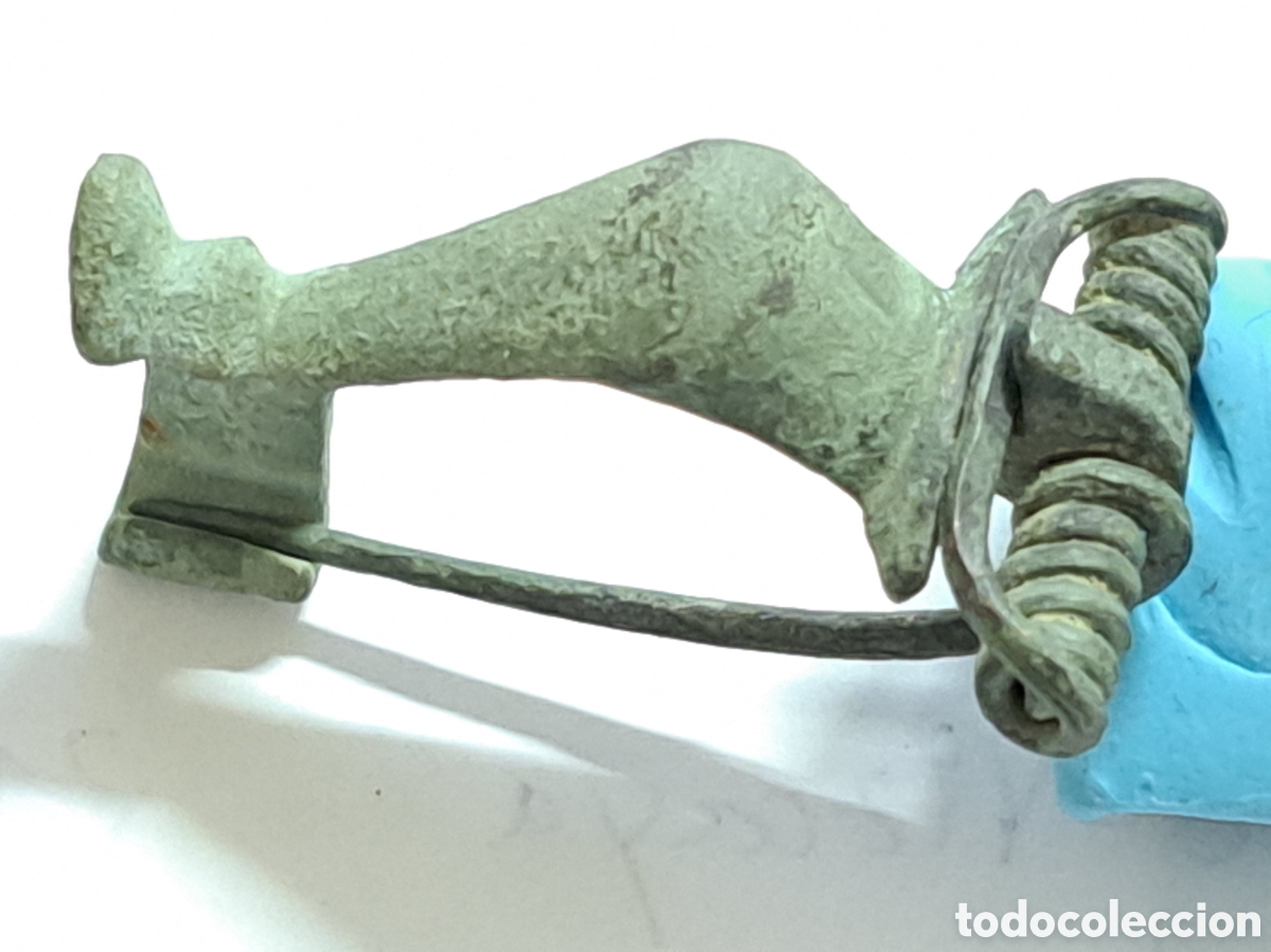 Monedas Imperio romano: Fibula de la &eacute;poca romana en bronce completa con aguja - Foto 4