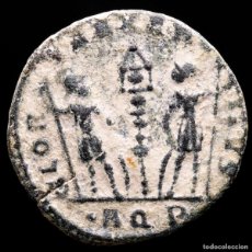 Monedas Imperio Romano: DELMACIO. Æ 1/2 FOLLIS. AQUILEIA, 336 DC. GLORIA EXERCITVS / •AQP