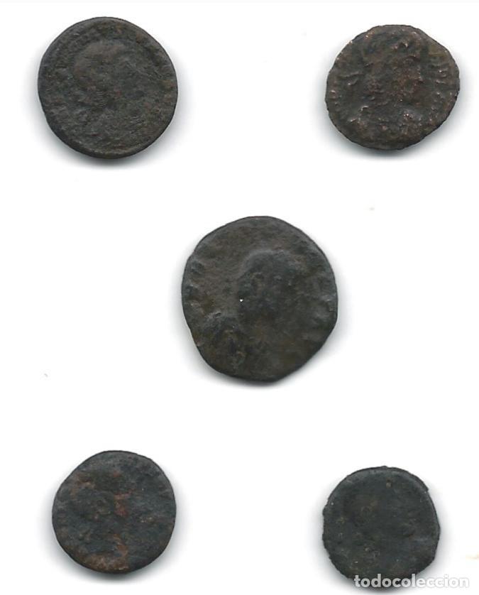 Monedas Imperio romano: 5 monedas romanas verdadeiras. - Foto 1
