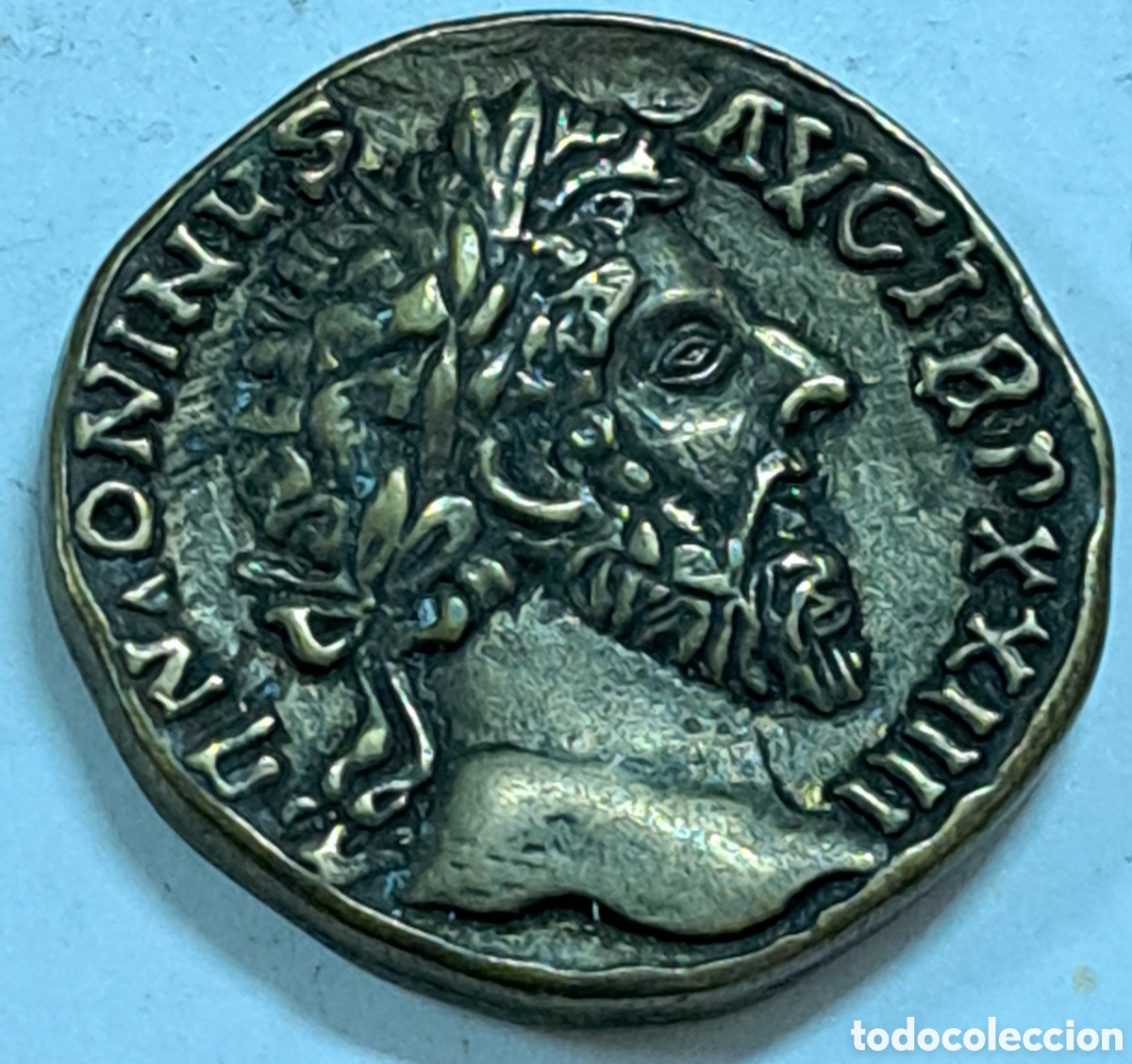Monedas Imperio romano: R&eacute;plica de un Sestercio del emperador Antoninus Pius - Foto 1