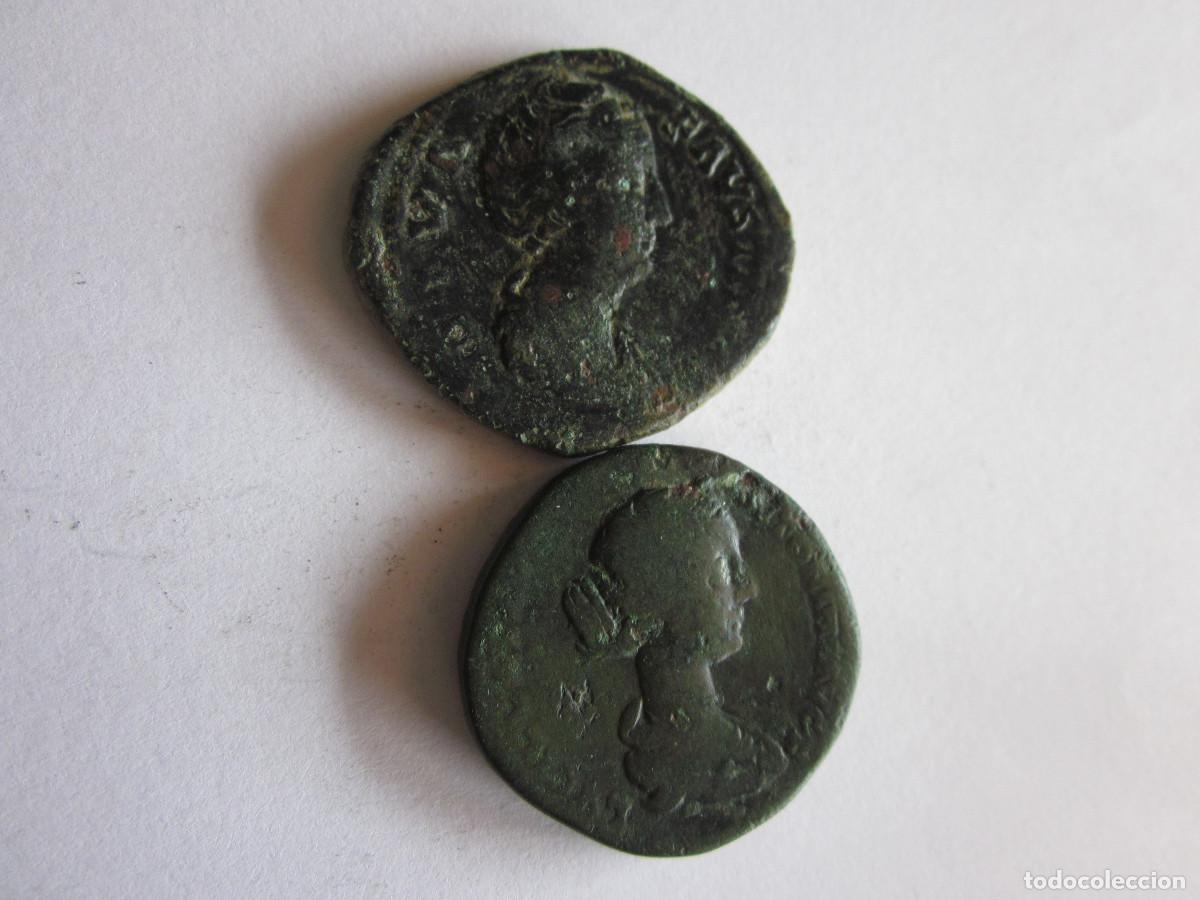 Monedas Imperio romano: 2 Sestercios. Faustina I y Lucilla. - Foto 1