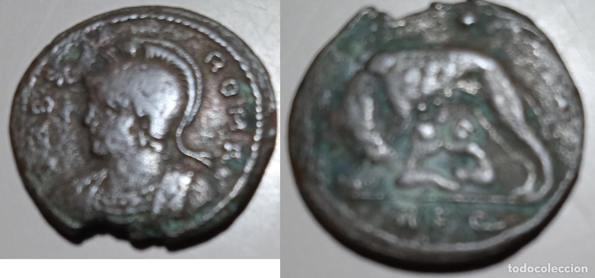 Monedas Imperio romano: 1/2 CENTENIONAL -MONEDA DE BRONCE ACU&Ntilde;ADA EN TIEMPOS DE CONSTANTE - Foto 1