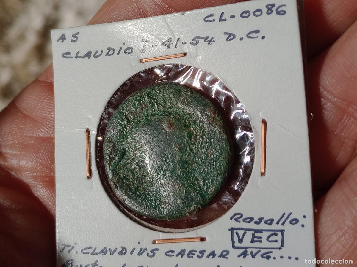 Monedas Imperio romano: As romano de Claudio. RESELLO VEC - Foto 1