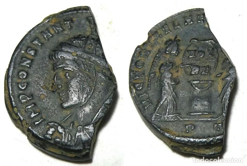 Monedas Imperio romano: Moneda de romana del emperador Constantino - Foto 1