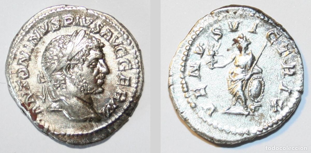 Monedas Imperio romano: Moneda de Caracalla. Denario - Foto 1