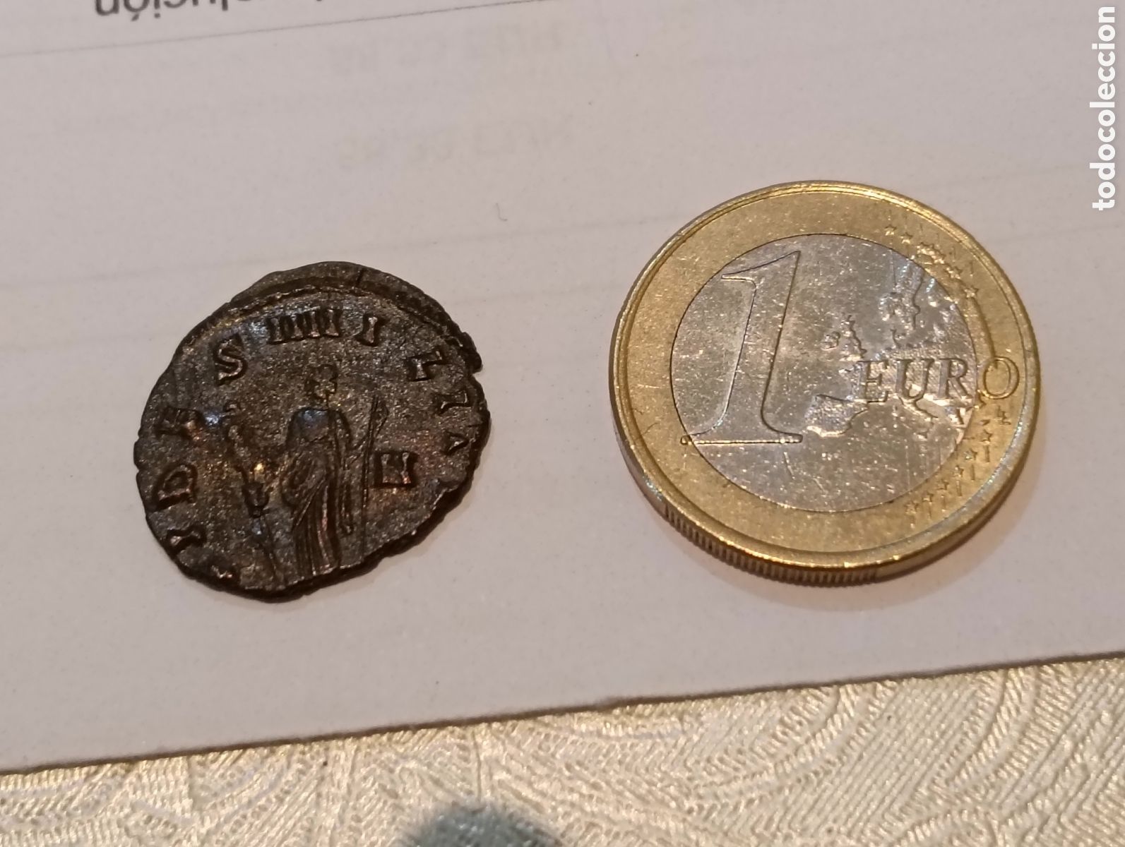 Monedas Imperio romano: Moneda romana de bronce antoniniano 258 dc - Foto 3