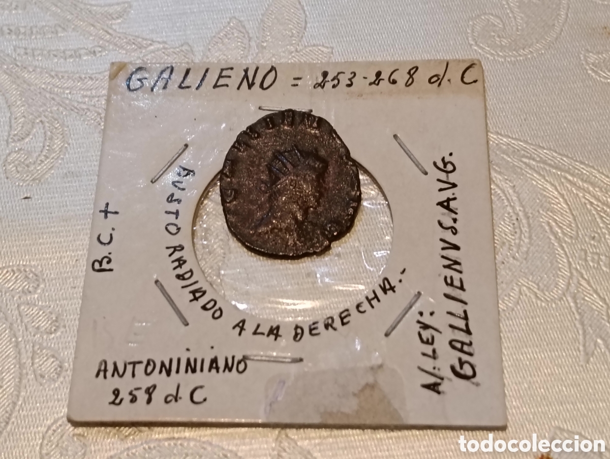 Monedas Imperio romano: Moneda romana de bronce antoniniano 258 dc - Foto 4