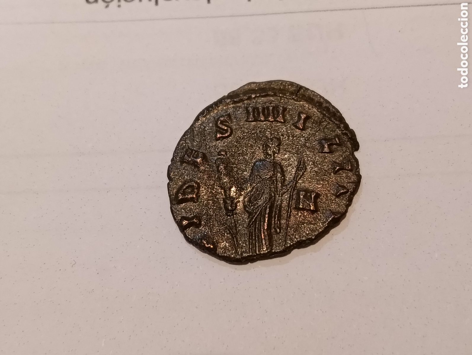 Monedas Imperio romano: Moneda romana de bronce antoniniano 258 dc - Foto 1