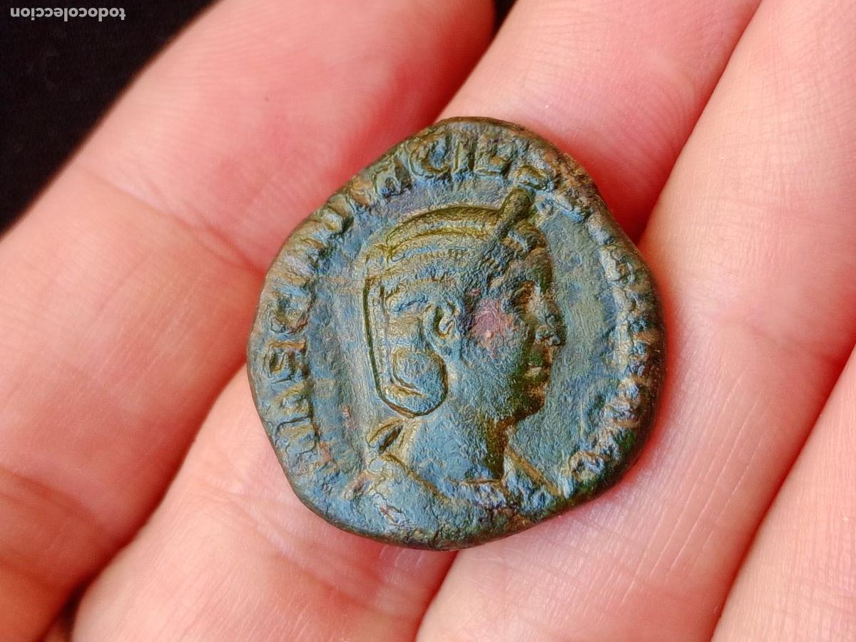 Monedas Imperio romano: Raro sestercio de Otacilia Severa. HIPOPOTAMO - Foto 2