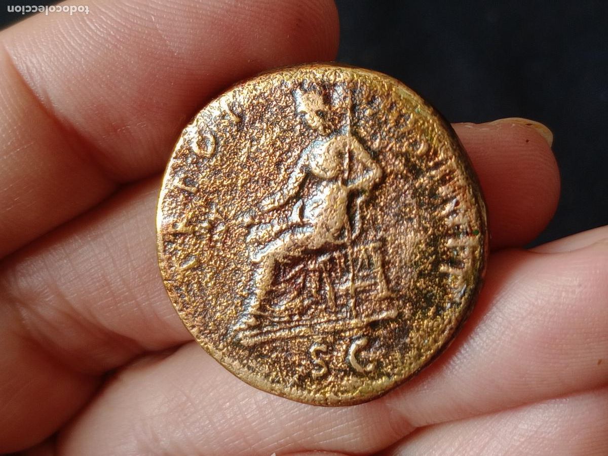 Monedas Imperio romano: Sestercio de Trajano. Roma - Foto 2