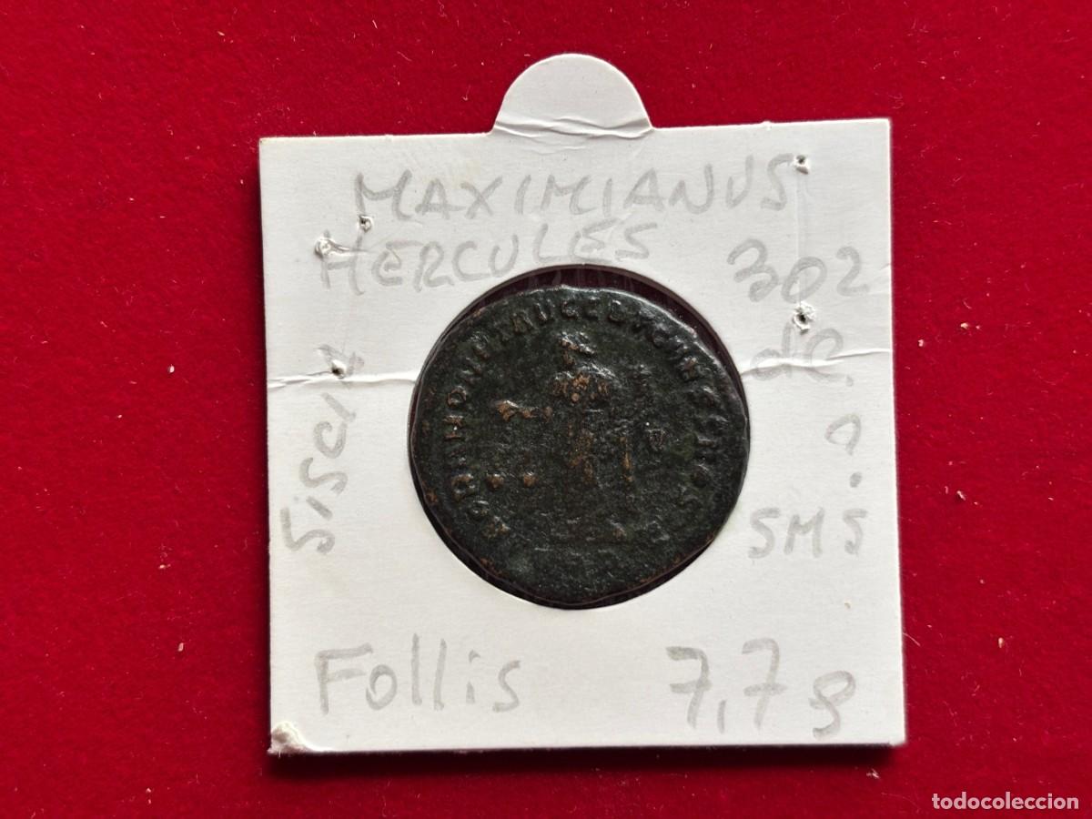 Monedas Imperio romano: Follis de Maximianus Herculeo 7,7 grs - Foto 2