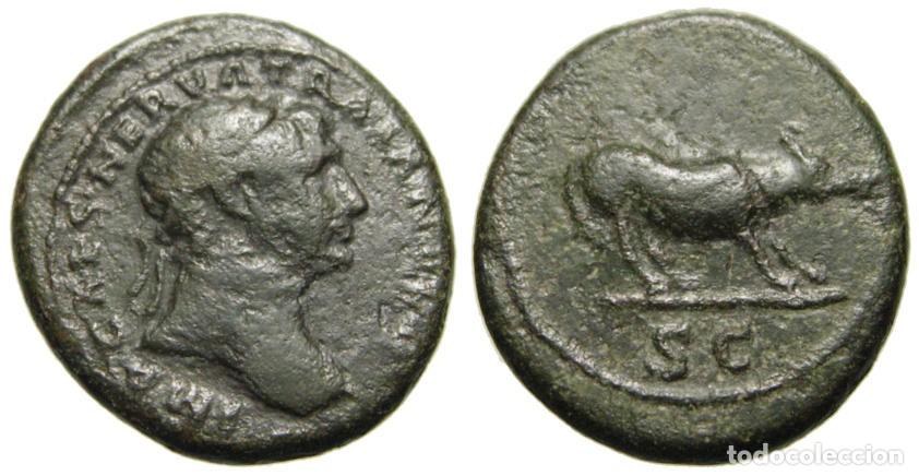Monedas Imperio romano: Cuadrante de Trajano, 107 dC, loba - Foto 3