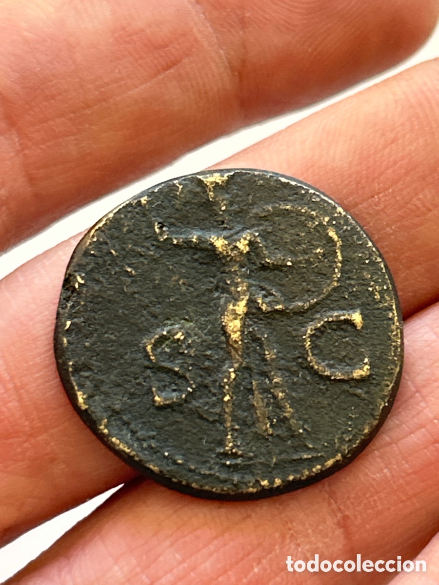 Monedas Imperio romano: moneda romana imperial de bronce, AS de AUGUSTO - Foto 2