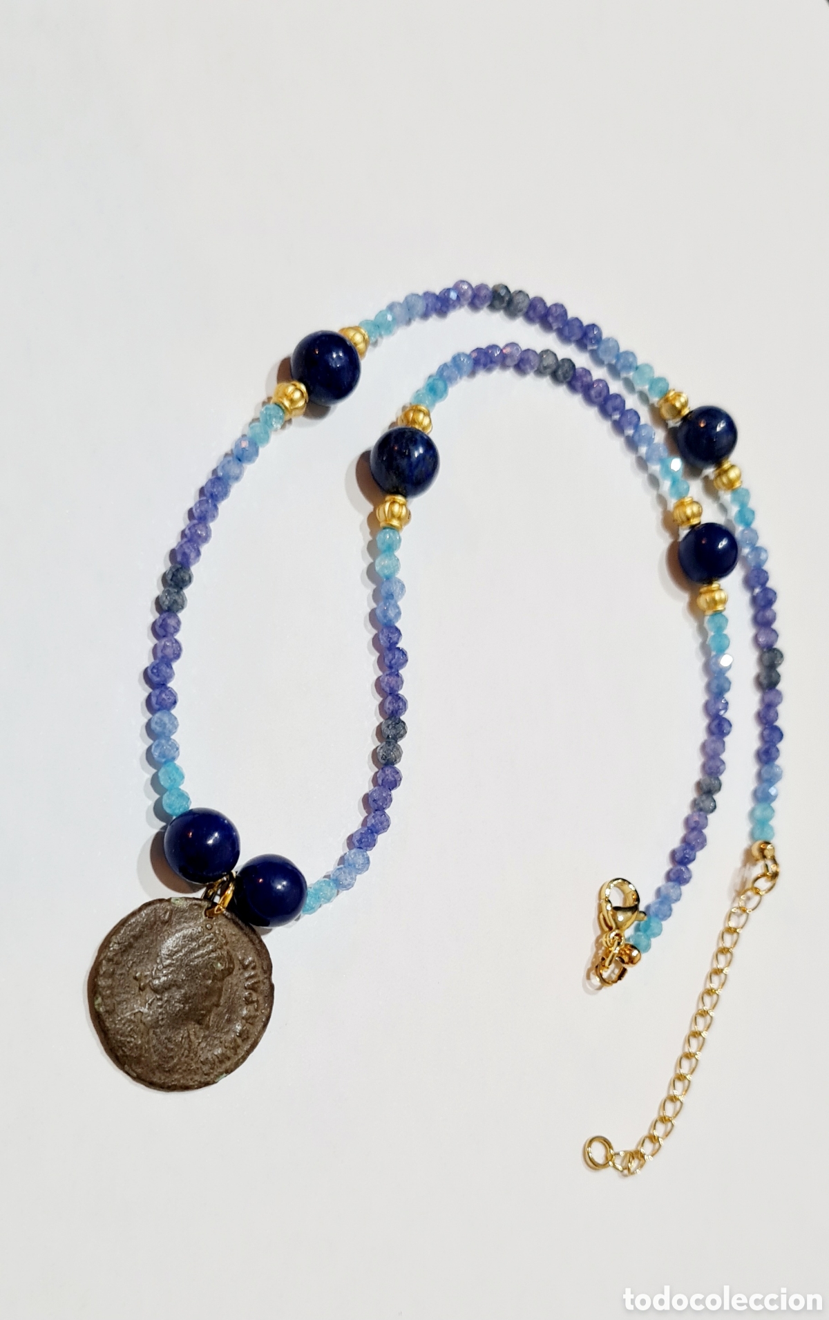 Monedas Imperio romano: Collar zirconitas con moneda romana - Foto 3