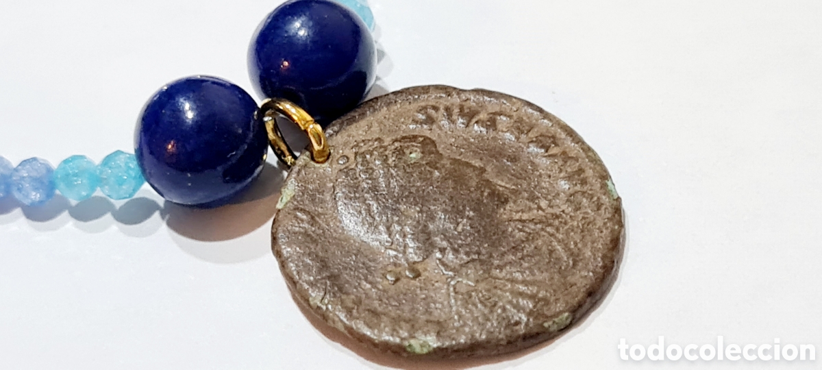Monedas Imperio romano: Collar zirconitas con moneda romana - Foto 5